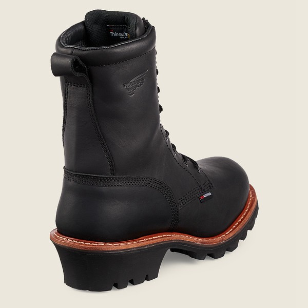 Botas de Seguridad Red Wing Hombre Negros - Loggermax - 9-Inch Insulated Waterproof Toe - 528-EJUABK